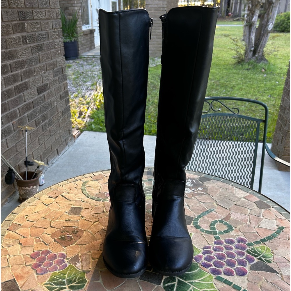 TALL BLACK RIDING BOOTS SIZE 7.5 - Picture 9 of 11
